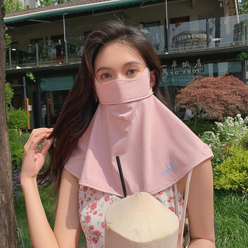 Upgrade eye corner protection nylon sunscreen mask women's UV protection neck protection sunshade summer driving thin sunscreen mask
