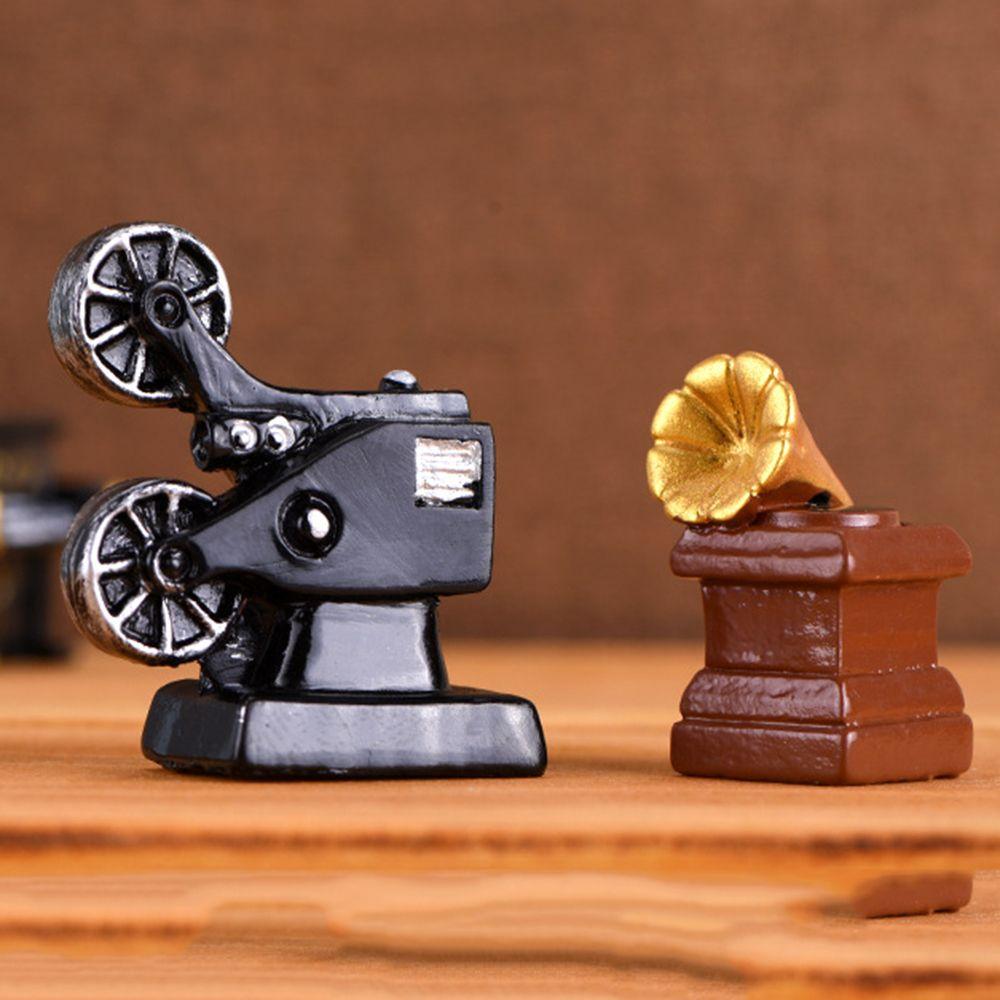 Retro Dollhouse Ornaments Toy Home Decor Mini Pianos TV Model Furniture Figurine Telephone
