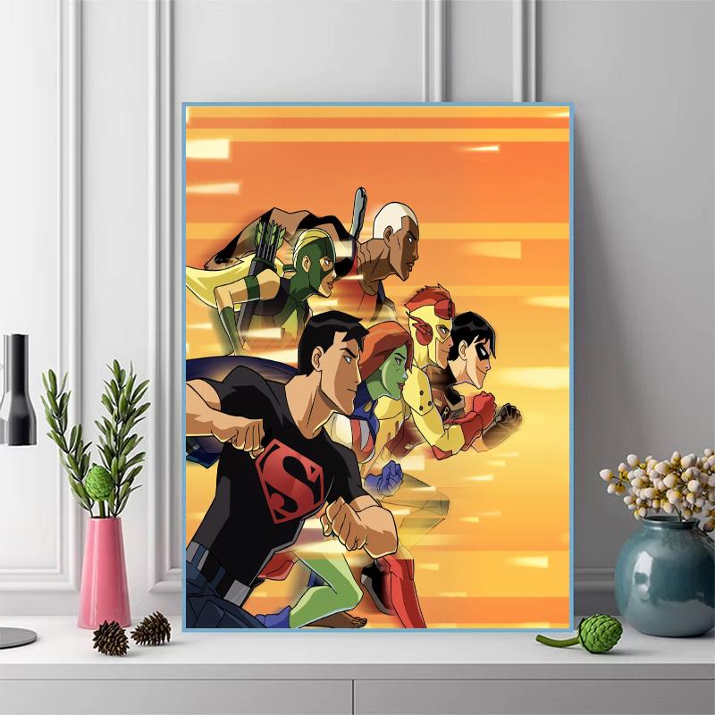 Justice League Pattern 3pcs 100% Round Full Drill 5D DIY Diamond Painting Embroidery Cross Stitch Rhinestone Décor