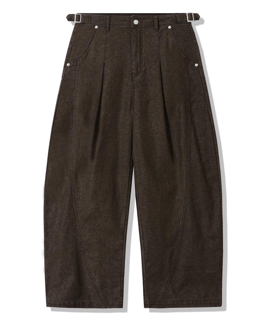 TRILLION Adjust Pigment Curved Cotton Pants_Black