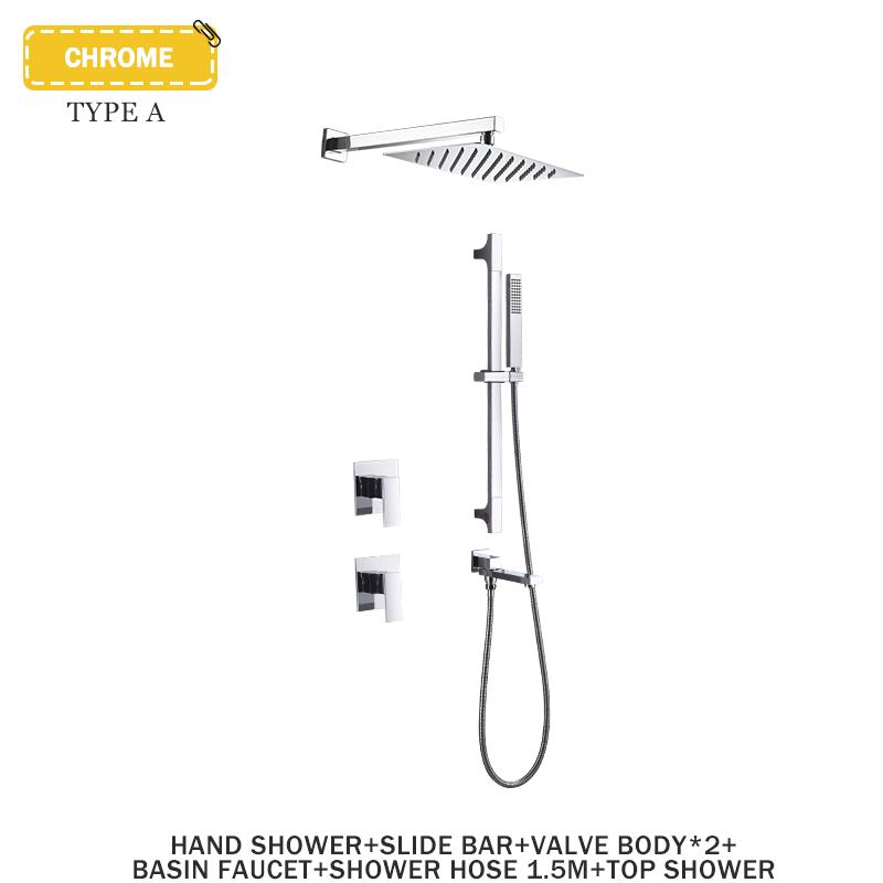 

Скрытый матовый золотой смеситель для душа в ванной комнате, настенный регулируемый ручной душ, полностью медный смеситель для горячей и холодной воды