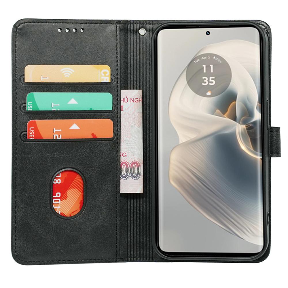 For Motorola Edge 50 Pro 5G Case Calf Texture Leather Stand Book Style Phone Cover