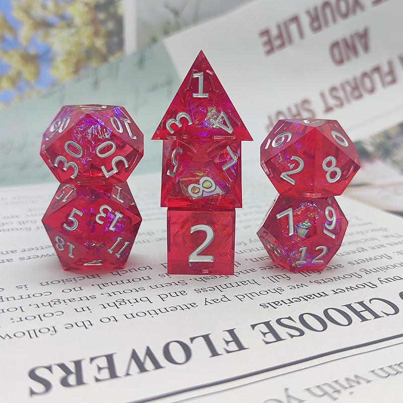 Sharp Resin Polyhedral Dice for Cthulhu, DND, and TRPG Board Games