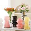 Nordic Glass Flower Vase Decorative Hydroponic Plant Flowers Bottle Home Office Desk Aesthetic Vases Fresh Flower Water Bottle