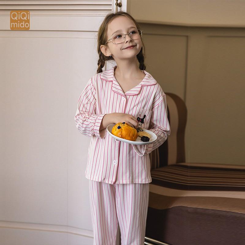 Kids Thin Cardigan Pajama Set Boys Girls Homewear Base Layer Air Conditioner Clothes 100-170cm A Safety Breathable