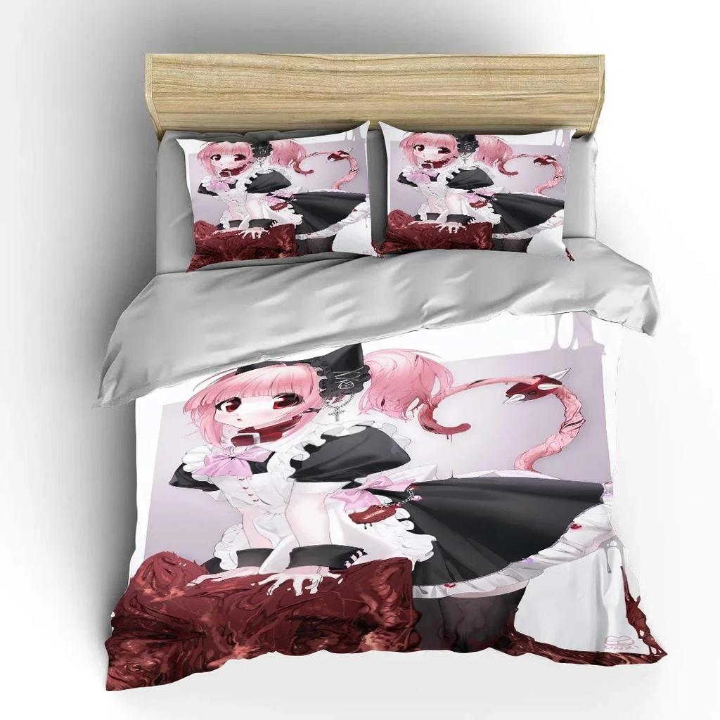 Japanese 3D Anime Moe Double Bed Duvet Cover Luxury European Bedding Sets Soft Pillow Cases Home Textiles