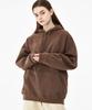 Tone-Down Raglan Oversized Fleece Hoodie Brown