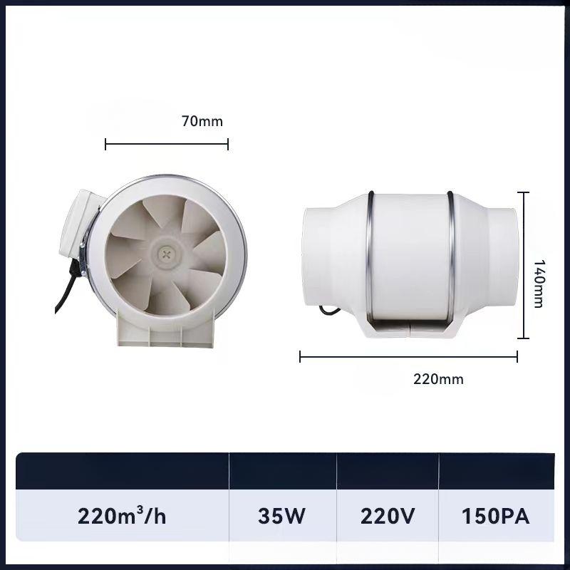 Duct Round 3 Inch 4 Inch 5 Inch 6 Inch 8 Inch Exhaust Ventilation Fan Kitchen Household Extractor Fan Bathroom Exhaust Fan