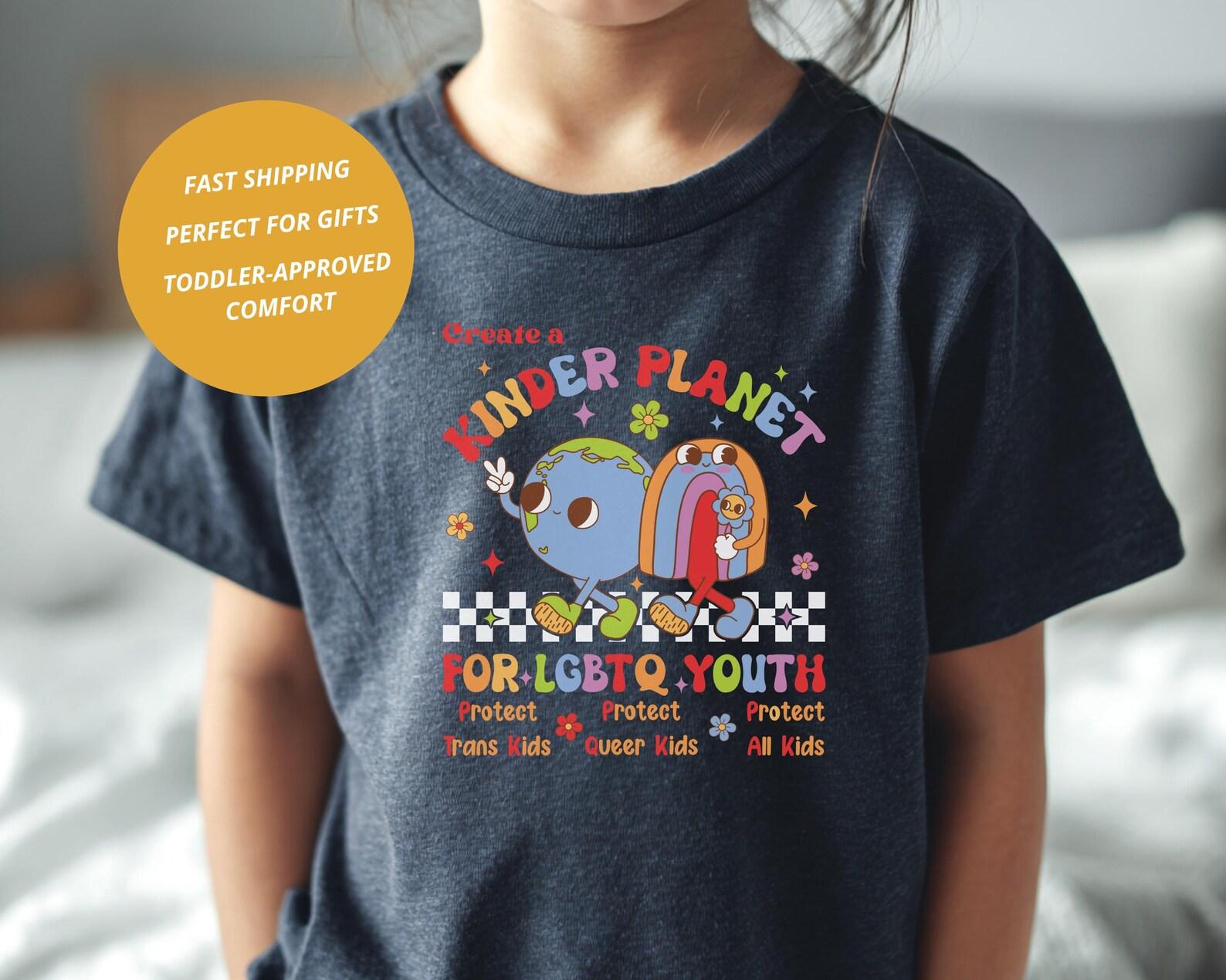 Social Justice Shirt: Protect Trans Kids Shirt, Activist Kids Tee, Inclusion Shirt, 100% airlume combed and ring-spun cotton, Size 2T-5T 130
