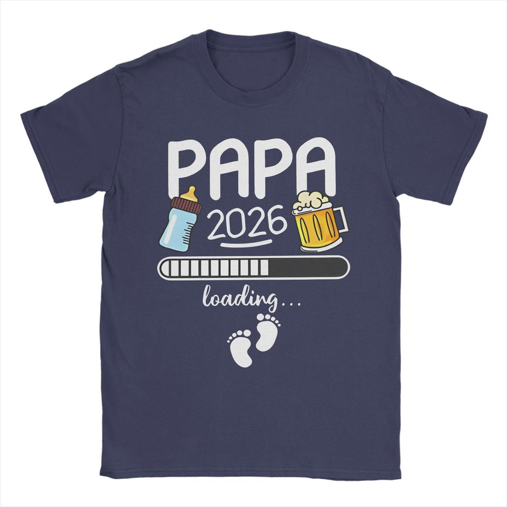 Papa 2026 Men T Shirt Future Dad French Texts Beer Lovers Father's Day Crazy Tee Shirt Short Sleeve T-Shirt Cotton Unique Clothe