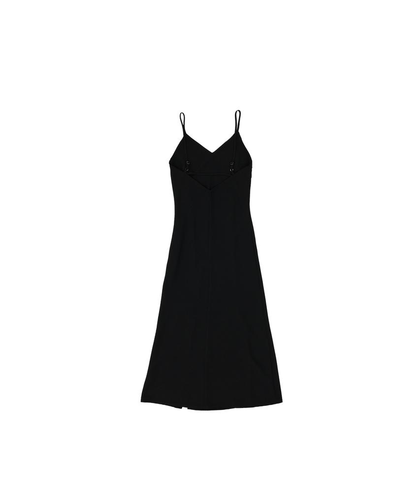 320SHOWROOM Feminine Line Sleeveless Slit Long Dress Black