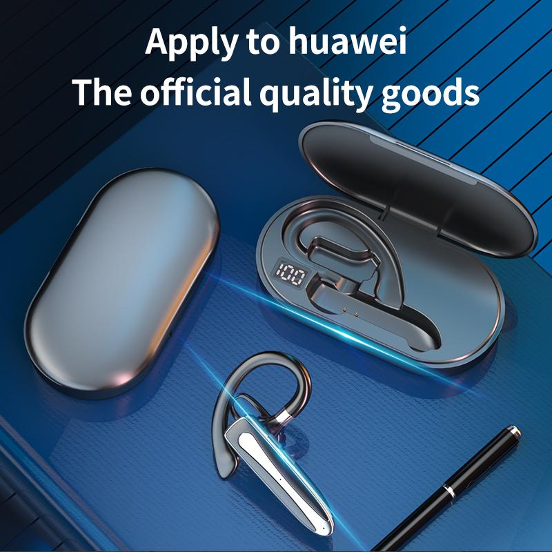 Bluetooth Single Ear Wireless Headset with Noise Cancelling Mic,Hands-Free Earphones with LED Display 500mAh Charging Case,for Driving,Business,Office