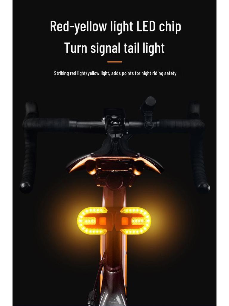 USB Rechargeable Wireless Bicycle Turn Signal Tail Light with Sound Alerts and Flash Warning