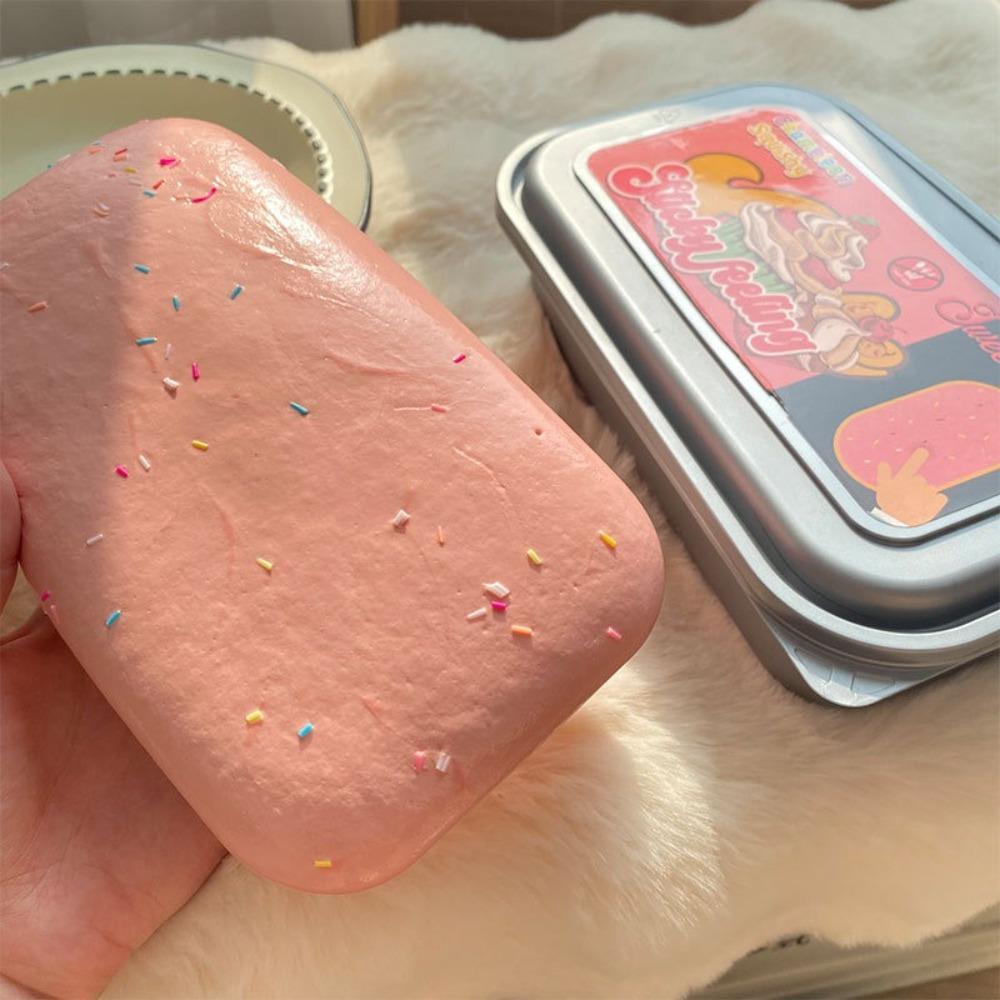 New Sticky Hands Squeeze Bread Slow Rebond Stress Relief Sensory Fidget Toy Hachimi Strawberry Decompressing Pinching Toy