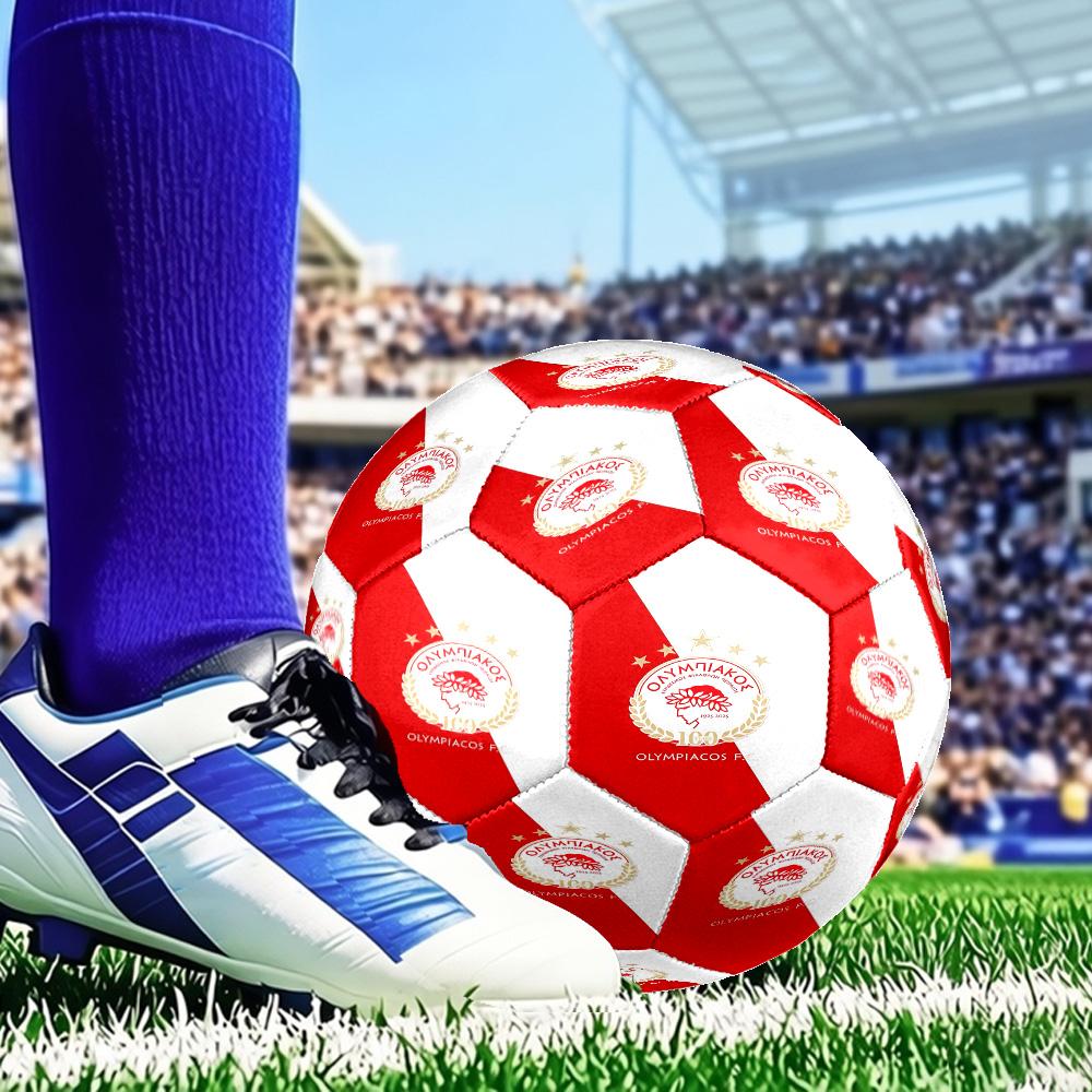 Olympiacos Fc Crest Emblem Size 5 Soccer Ball, Suitable for Training and Matches, High-Elasticity, Wear-Resistant Material Gift for Fan