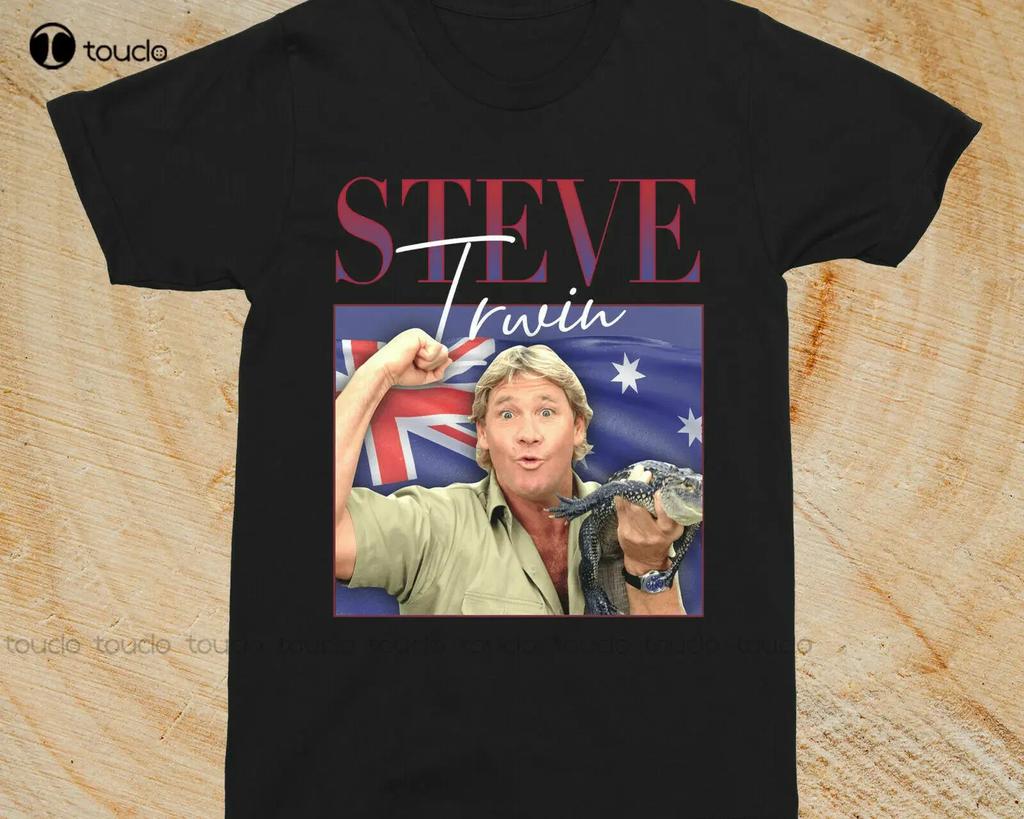 Steve Irwin The Crocodile Hunter 90s Crewneck Vintage Shirt Unisexs White Tshirt Custom Aldult Teen Unisex Fashion Funny New Xs5xl