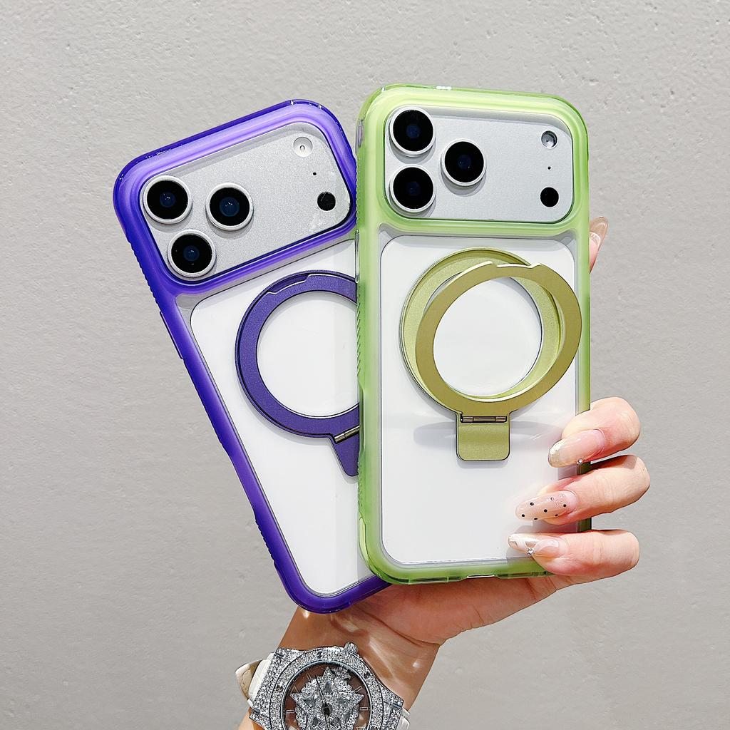 For iPhone 17 Pro Max Case Compatible with MagSafe Kickstand Clear TPU PC Phone Back Cover