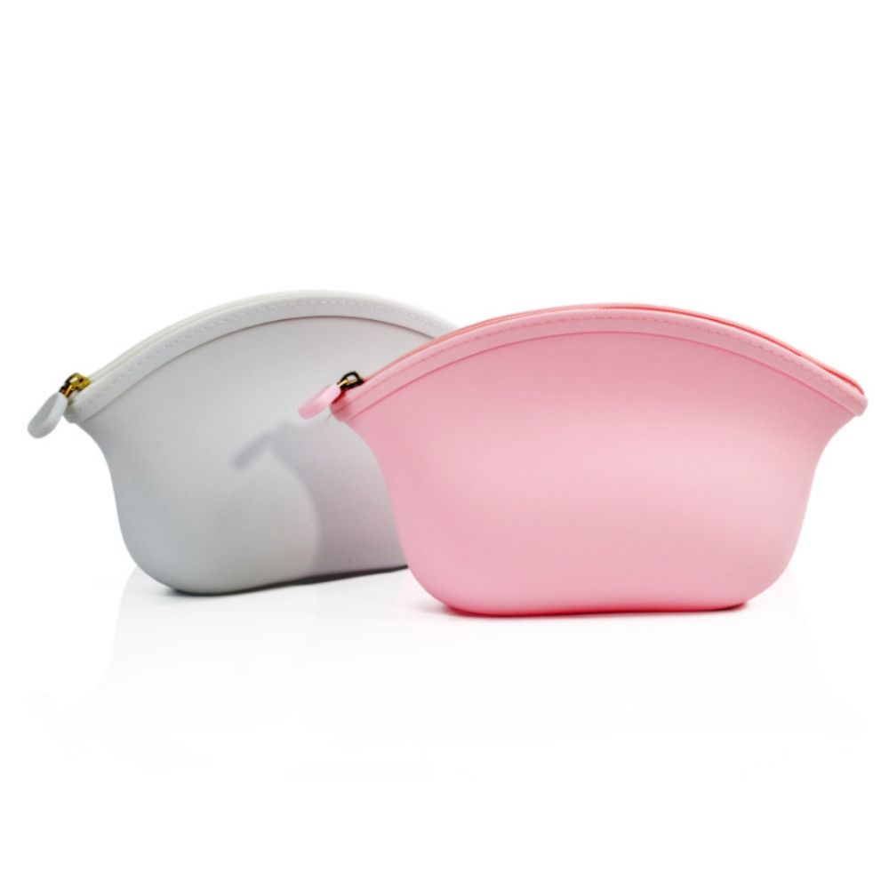 Zipper Wash Storage Bag Waterproof Make Up Pouch Simple Silicone Cosmetic Bag  Students