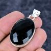 Black Spinel Gemstone Handmade 925 Sterling Silver Jewelry Pendant 1.77" M-3239