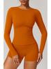 Set Yoga da Donna ad Asciugatura Rapida: Top a maniche lunghe slim fit e pantaloncini con tasche