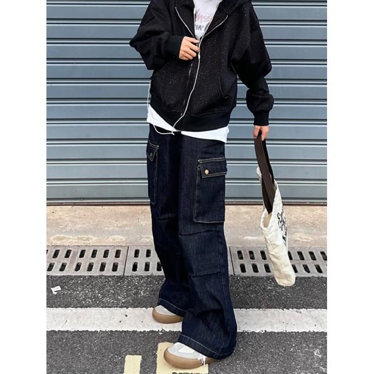 Pánské džíny American High Street, podzimní trendy, značkové, volné, široké, rovné, mikro rozšířené