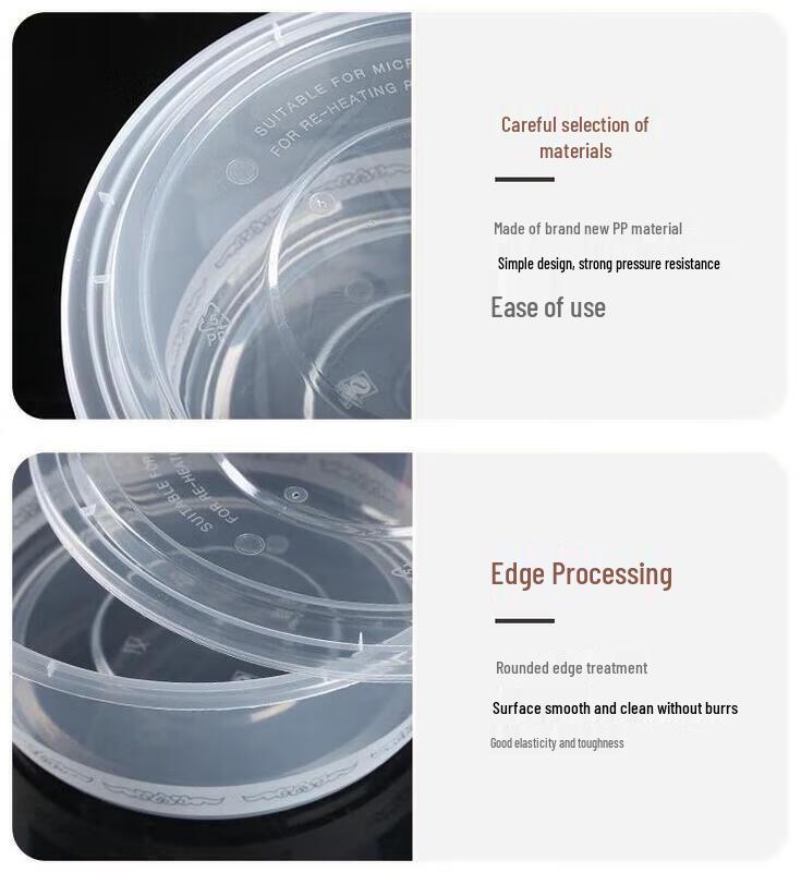 ZLIII Disposable Round Transparent Food Container