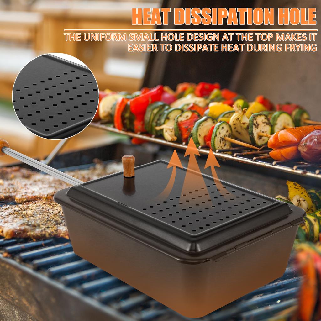 Anti-aanbak Popcornpan Multifunctioneel Grillgereedschap met Afneembare Lange Steel Ouderwetse Popcornmaker voor voor Keuken BBQ