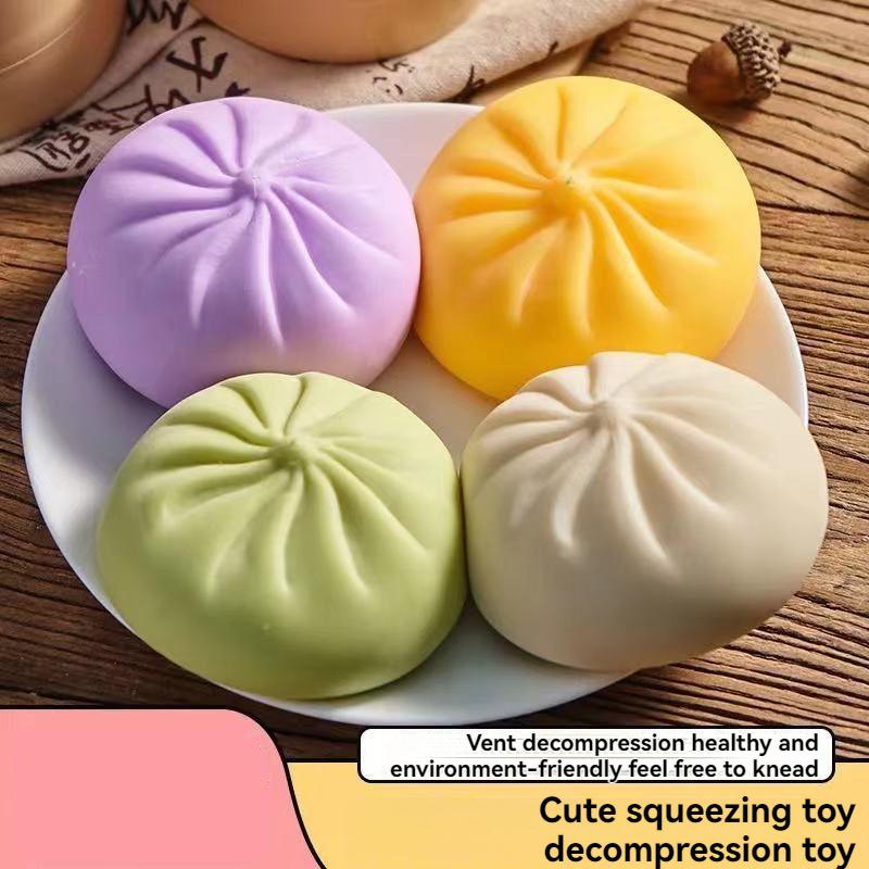 Fun Colorful Dumpling Steamed Bun Stress Balls Reusable Rebound Decompression Toys Unique Office Stress Relief Decoration Gifts