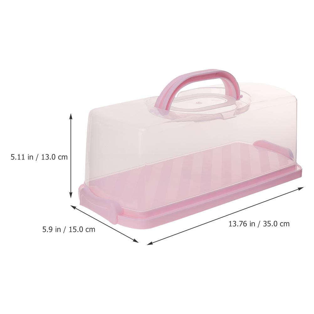 Portable Handheld Bread Box Reusable PP Loaf Cake Keeper Outdoor Picnic Bread Container Rectangular Clear Lid Loaf Bread Storage
