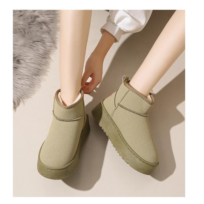 Flat Sole Thickened Fleece Warm Shoes Plus Size Women's Snow Boots