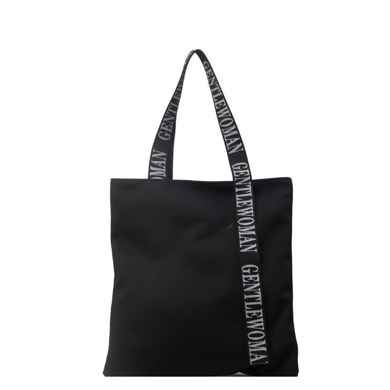 Large Capacity Canvas Tote Bag For Women Street Fashion Style Shoulder Bag For Daily Commute чёрный