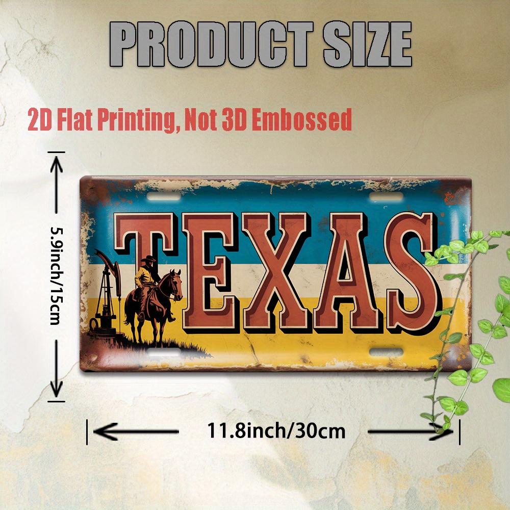 D Flatpc Cowboy and Desert Landscape Texas Style Metal Sign Decorative Sign and Plaque cm xcm Vintage Aluminum Sign 15x30cm(5.9x7.8inch)