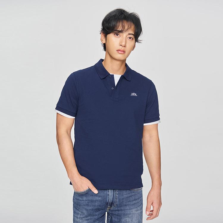 Lee SS25 Polo Shirt Men's Dark Navy Blue LMT0104054CJ00FA05179