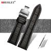 Correa de reloj 23 mm 24 mm 26 mm 28 mm de ancho grande Negro marrón Para hombre Cocodrilo Piel Genuina Correa de reloj Banda pulseras envío gratis