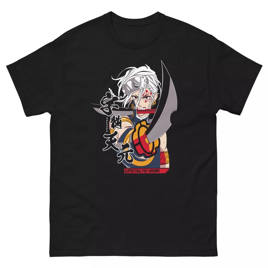 Unisex tops tee 100% cotton Uzui Tengen T-Shirt Demon Slayer Kimetsu No Yaiba Anime Gift Shirt