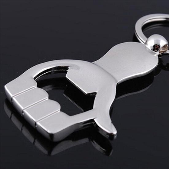 Silver Color Thumb Up Hand Keychain Key Ring Beer Bottle Opener Key Chain Gift