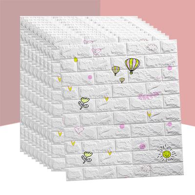 1/5/10 pièces 77*70 cm 3D Design papier peint décoration murale mousse brique auto-adhésif étanche autocollant mural