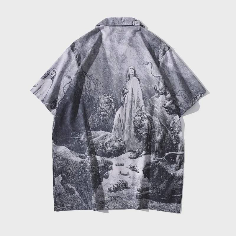 2025 Trendy Loose Japanese-Style Hawaiian Men's Retro Floral Shirt - Short-Sleeved, Handsome, and Seaside Ready