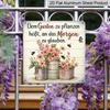 2D Flat, 1pc, Vintage Metal Plaque, Decorative Plaques and Ornaments, Healing Garden Theme, Pastoral Life Quotes, Garden, Porch, Bedroom, Balcony