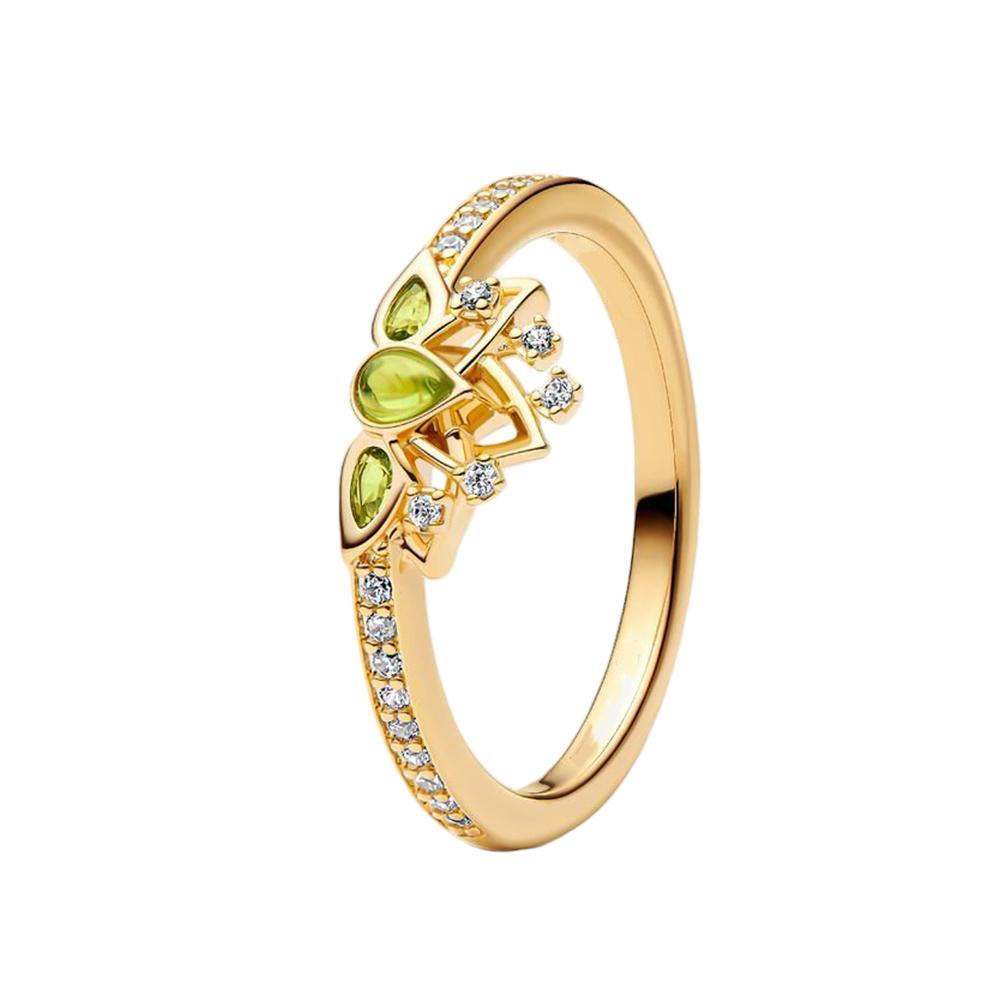 925 Sterlingsilber Alle Prinzessinnen-Serie Tiara, Aladdin Jasmin, Rapunzel Tiara Ring Damen Fingerring für Partyschmuck