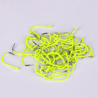 50Pcs Sharp High-Carbon Steel Fishhooks Barbed Fluorescent Fishing Durable Hook Fish Gear Fighting Hook