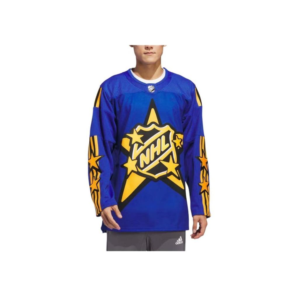 adidas Draw House X NHL Collaboration SS24 Atlantic Division All-Star Comfortable Casual Rugby Shirt Men Tops Blue IX5439
