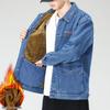 Men's Functional Embroidered Denim Jacket - Autumn/Winter Loose Fit, Japanese Trend, Plus Size Outerwear