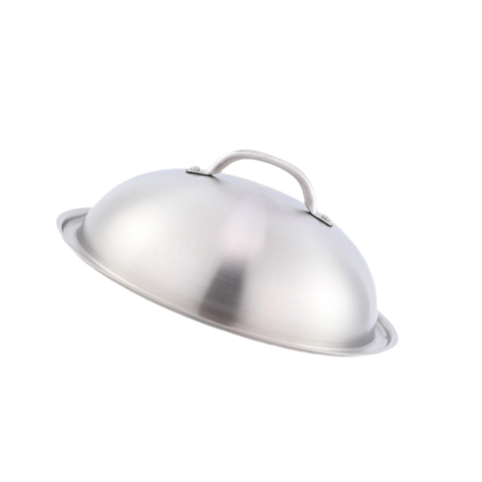 Round Basting Cover 12.6   with Handle Grilling Stainless Steel Cheese Melting Dome for Steak Cooking Kitchen Burgers Sandwiches