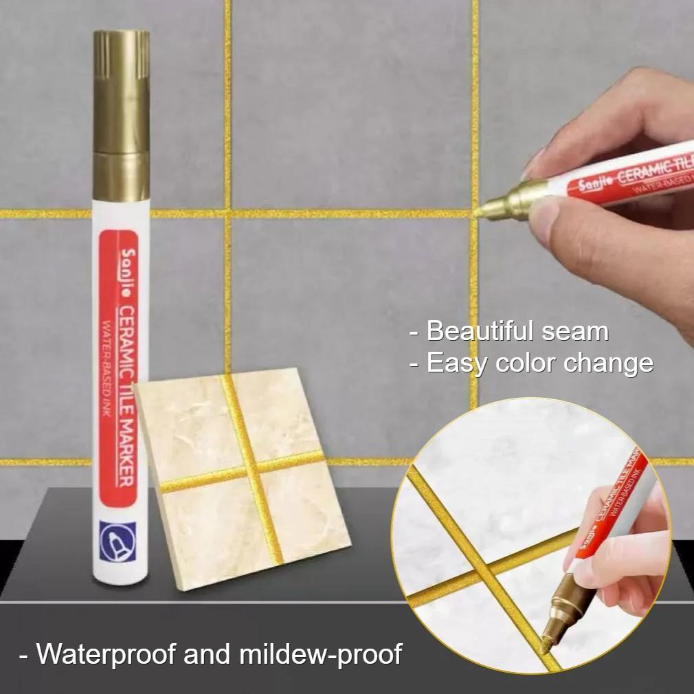 Tile Marker Grout Pen Wall Gap Sealing Repair Tool for Bathroom Floor Seam Easy to Use Durable Marking Pen for Tile Gap Filling