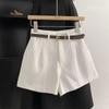 2025 Spring/Summer Women's High-Waisted A-Line Wide-Leg Shorts - Korean Style, Petite Slimming Fit