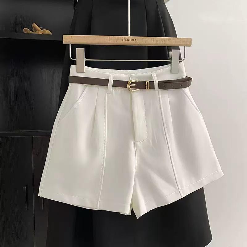 2025 Spring/Summer Women's High-Waisted A-Line Wide-Leg Shorts - Korean Style, Petite Slimming Fit