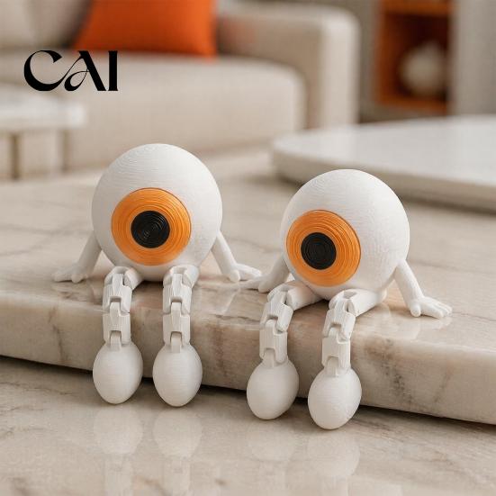 Creative Gift for Lovers Articulated Eye Fidget Toy, 3D Printed Halloween Eyeball Figurine with Movable Joints, Whimsical Home Ornament Flexible