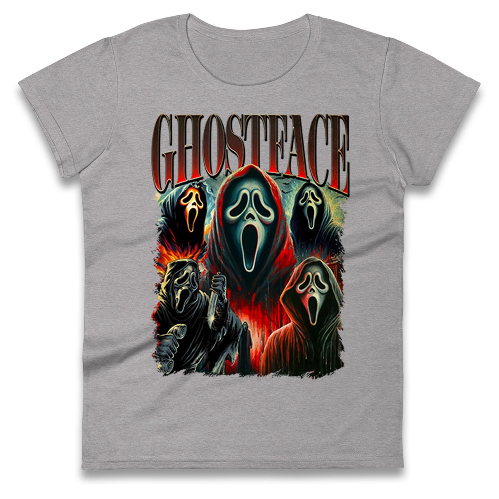Ghost Face Halloween Bootleg Womens T Shirt Mens Tops Tees Unisex 3XL