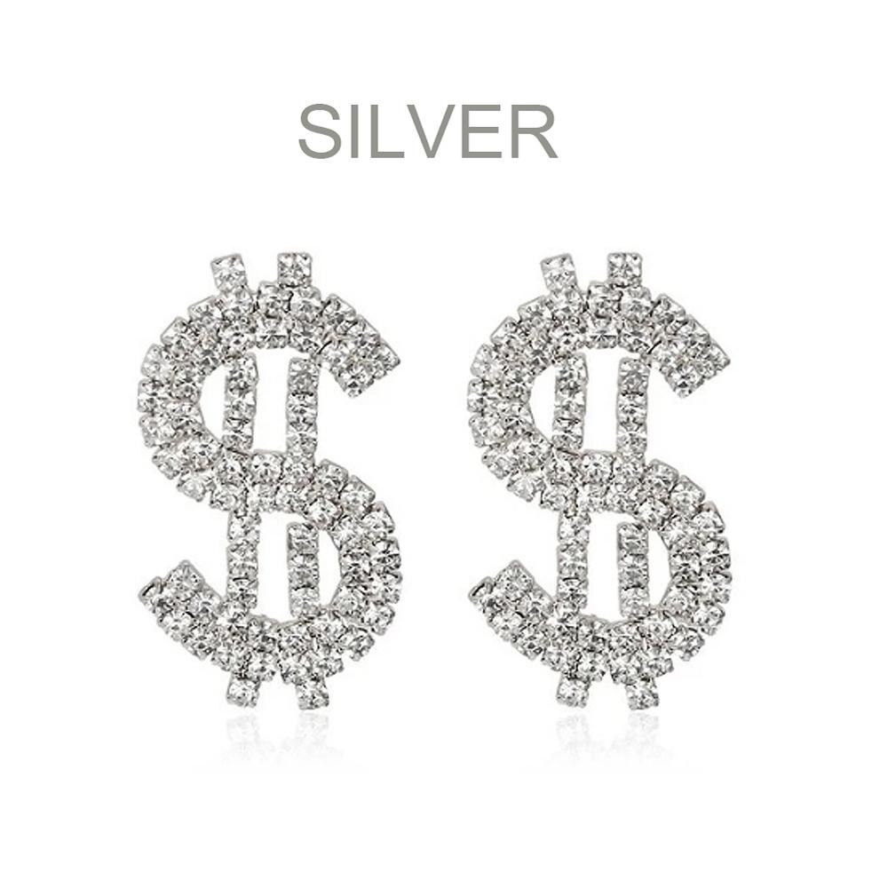 

Модные массивные женские серьги со знаком доллара со стразами, трендовые ювелирные изделия 2021, висячие висячие серьги для пирсинга, эстетические